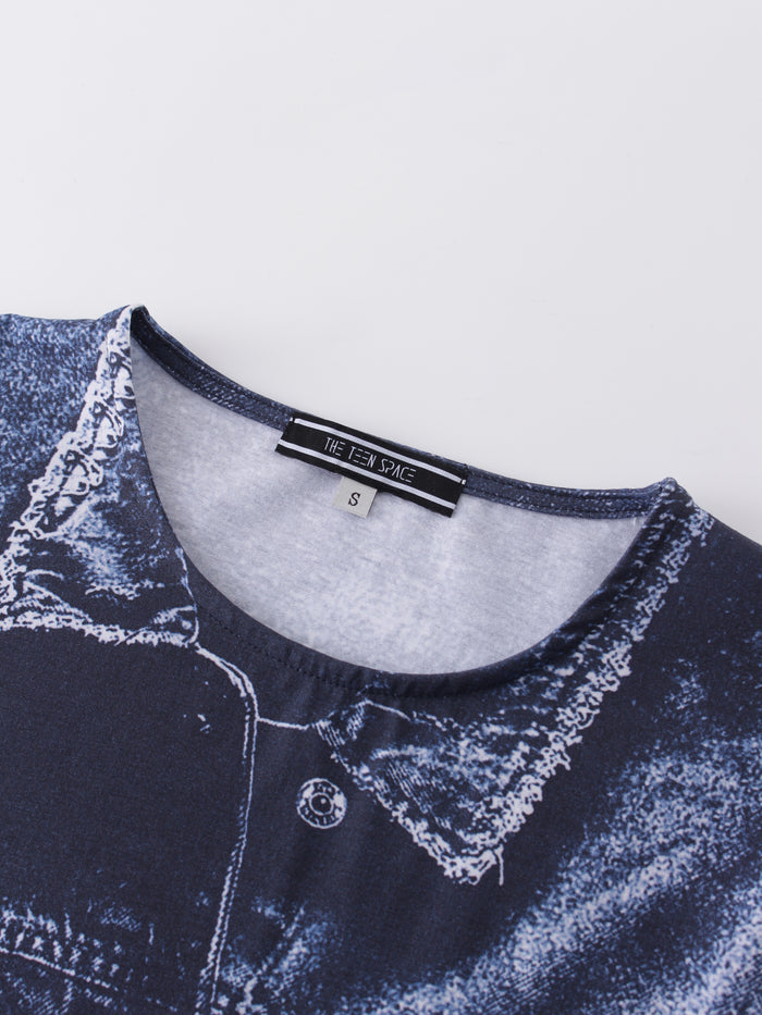 Meli Denim Printed Tee